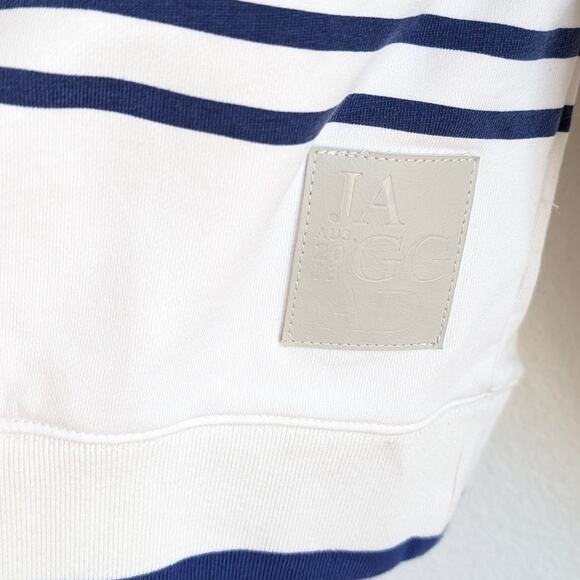 Jaggad Palmer Animal Print Striped Half Zip-Neck Logo Sweatshirt, size S - Picture 4 of 8